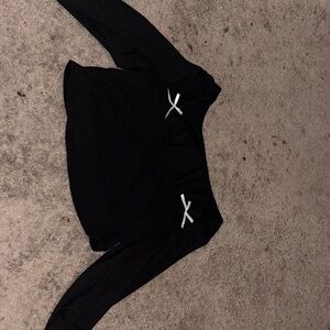 SHEIN Black Crop Top with White Accents
